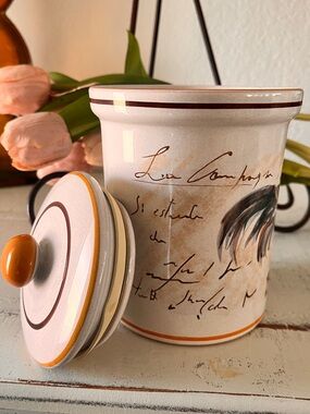 Rooster Sur La Table Lidded Canister Made in Italy